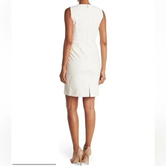 Tailored By Rebecca Taylor Stripe Print Sleeveless Dress Snow Combo Size… - Picture 2 of 8